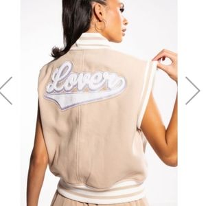 LOVE VARSITY VEST IN IVORY size Medium